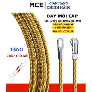 Dây mồi đầu bánh xe 3 lõi cáp thép lụa 4mm Tặng 2 Dây cáp thít Nối kéo cáp ngầm10m > 50m (Tặng 2 dây thít nối)