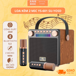 Loa Bluetooth Mini YS-601, Công Suất 35W, Âm Thanh Cực Hay, Bass Căng, Kiểu Dáng Đẹp,Đi Kèm 2 Micro Thay Đổi Tone Giọng