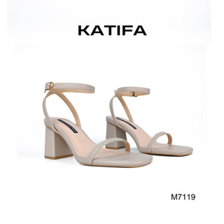Giày cao gót 7F sandal dây mảnh gót vuông da PU siêu bền KATIFA M7119 - BH 2 năm