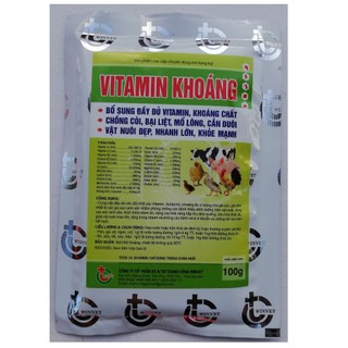 1 gói ngày ngày lớn 100g Premix khoáng vi lượng dùng tốt cho gia súc, gia cần, gà chọi, gà đá, chim cảnh