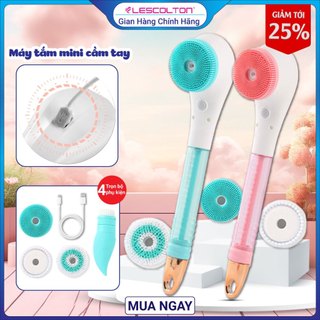 Bàn chải tắm điện mini cầm tay Lescolton thế hệ 2024 cọ sạch nhẹ nhàng giúp làm sạch thư giãn