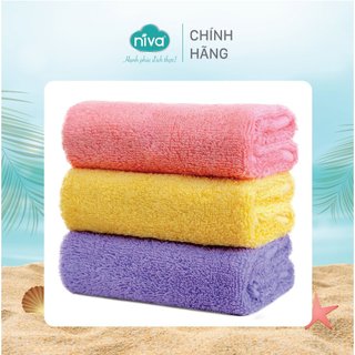 [Combo 5] Khăn Mặt Cotton Tự Nhiên 100% Niva WS4 Mềm Mịn Thấm Hút Tốt, An Toàn Cho Da, Trơn Kích Thước 280x480 mm