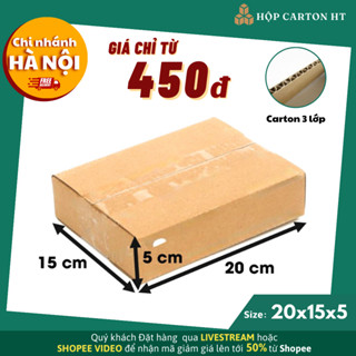 20x15x5 COMBO 20 Hộp carton đóng hàng đựng giày dép, phụ kiện đồ gia dụng giá rẻ - Hộp Carton HT