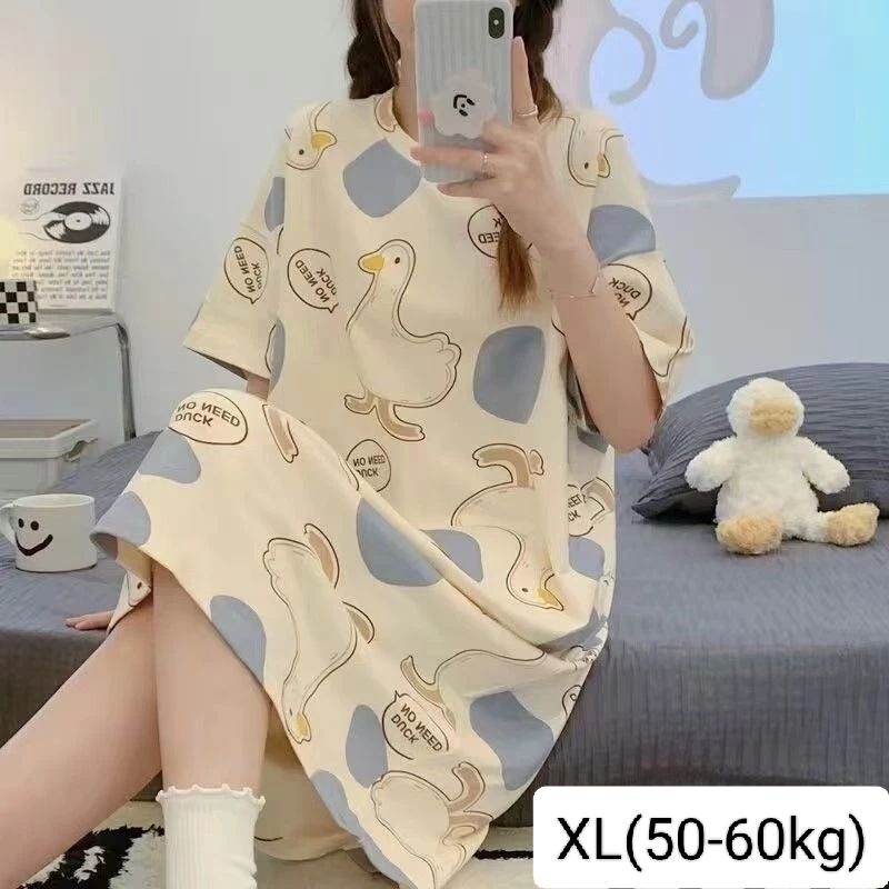 VT (50-60kg) Váy ngủ nữ , váy bầu mặc nhà  thun mỏng co giãn 4 chiều