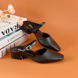 Dép sục nữ mũi vuông đính đá 3cm MT202