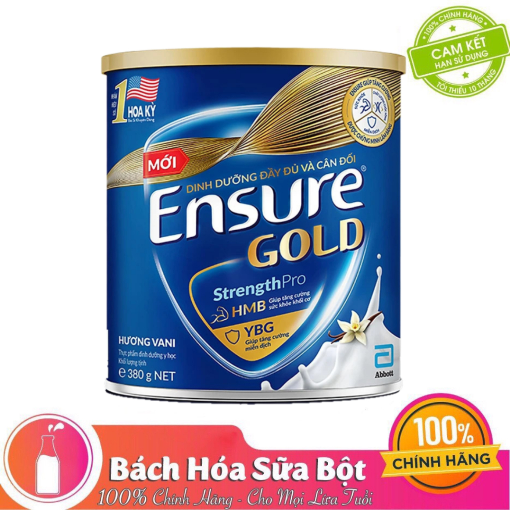 Sữa Bột Abbott Ensure Gold Hương Vani (Lon 380g)