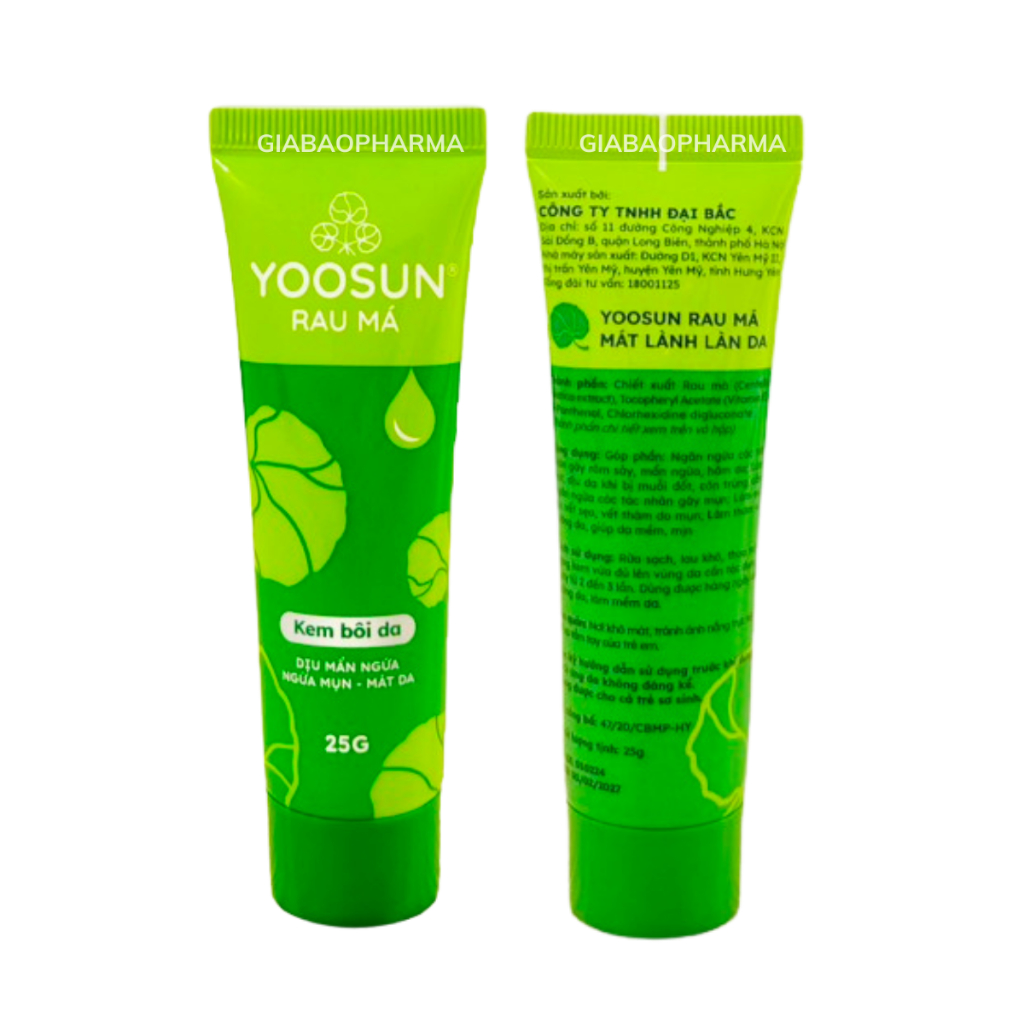 Kem bôi da Yoosun Rau Má giúp làm dịu mẩn ngứa, ngừa mụn, mát da (Tuýp 25g)