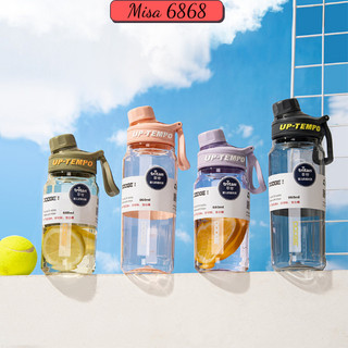 Bình nước nhựa tritan cao cho bé cấp bình tritan dung tích 860ml có lõi lọc dây treo tiện lợi