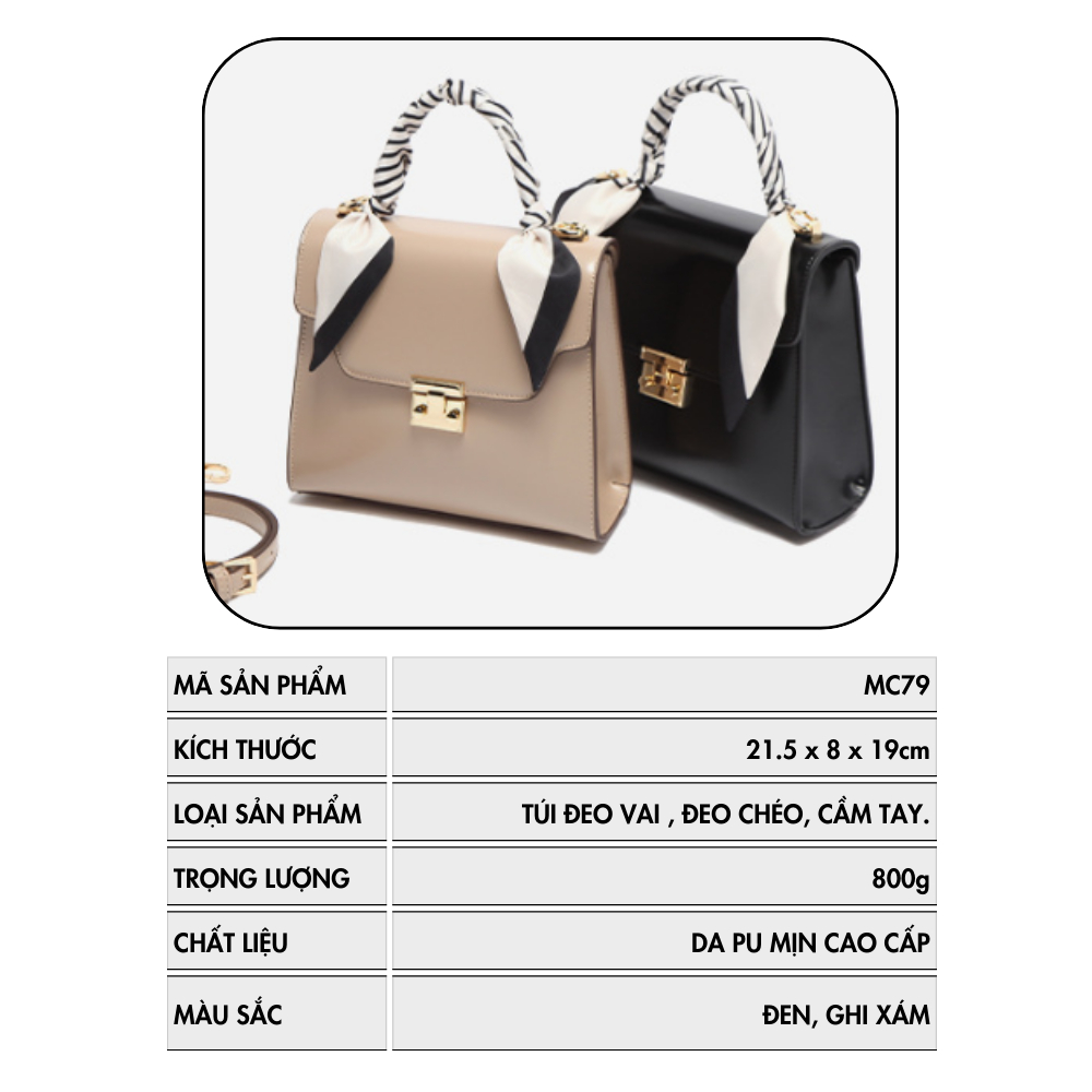 Túi xách nữ công sở thời trang chính hãng MICOCAH đi làm đi chơi da cao cấp cực đẹp giá rẻ MC79 - NAKADO
