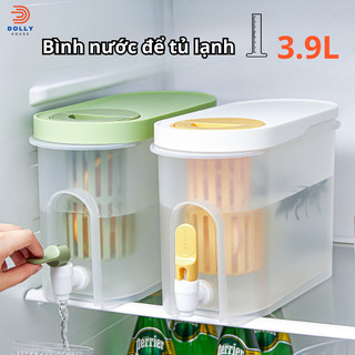 Bình Nước 3.9L Có Vòi Để Tủ Lạnh Giải Nhiệt Mùa Hè Chịu Nhiệt Từ -20 Đến 100 Độ C Chất Liệt Nhựa PP An Toàn