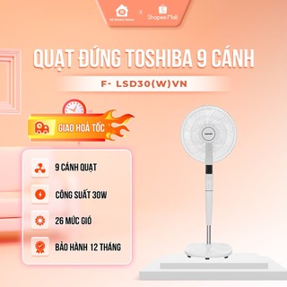 Quạt Đứng Toshiba 9 Cánh DC inverter F-LSD30(W)VN Công Suất 30W, 26 Mức Gió, Điều Khiển Từ Xa Bảo Hành 12 Tháng