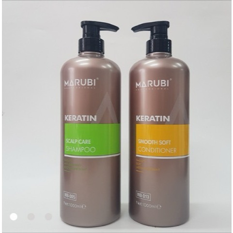 Dầu gội Marubi Keratin chính hãng, dầu cặp Marubi 1000ml phục hồi tóc hư tổn, mềm mượt