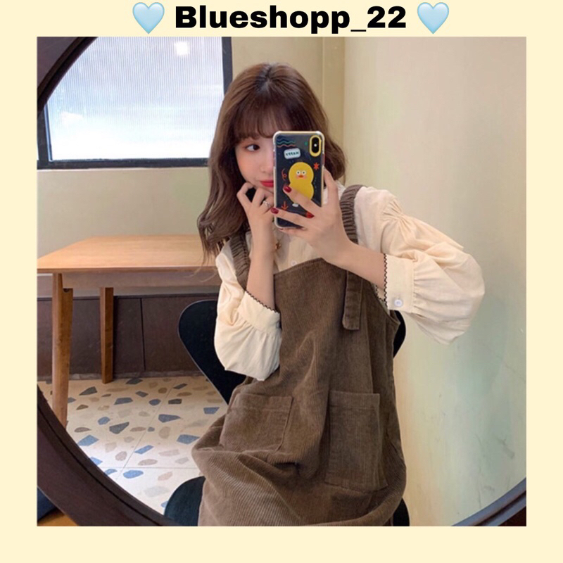 [Sẵn]YẾM VÁY VẢI NHUNG ULZZANG