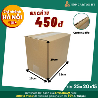 25x15x20 COMBO 20 Thùng hộp carton đóng gói hàng giá rẻ tận xưởng - hộp carton HT