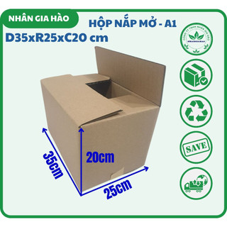 10 Thùng carton 35x25x20cm, dày giá rẻ, 3 lớp, thùng carton, hộp shipcod, Hộp giao hàng nhanh - Nhân Gia Hào