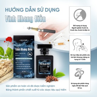 2 Chai - Xịt Cai Thuố.c Lá Vĩnh Khang Điền ,Hương Thơm Sảng Khoái,Hiệu Quả Ngay Sau 7 Ngày Sử Dụng - 40ml