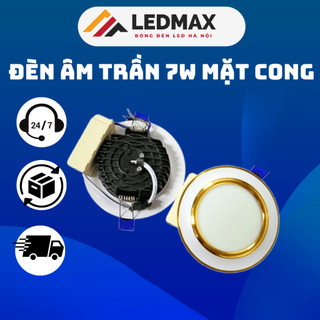 Đèn Âm Trần 7w 3 Màu Mặt Cong, Đèn Led Âm Trần Cao Cấp Trang Trí Trần Thạch Cao