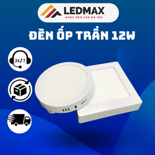 Đèn ốp trần gía sỉ, đèn ốp trần công suất 12w ánh sáng vàng- trắng mặt trắng