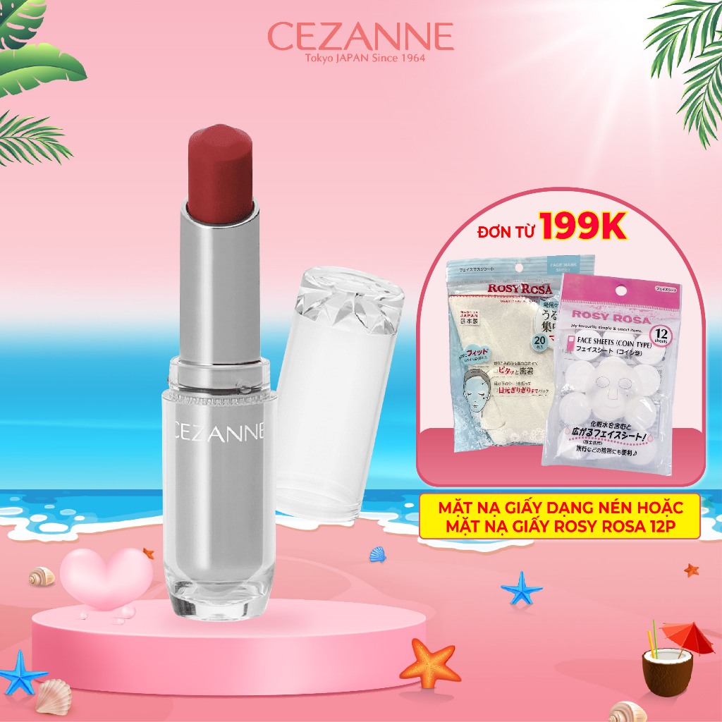 Son dưỡng có màu Cezanne Lasting Gloss Lip Nhật Bản 3.2g