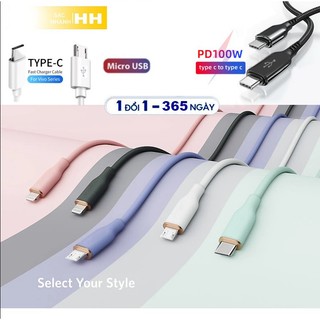 Cáp sạc TYPEC 100W  cáp tai nghe ốp sạc nhanh 6A dây dù chống dối, dây truyền tải dữ liệu dài 1M/1.5m bảo hành 1 năm HH