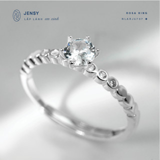 Nhẫn Bạc S925 Cao Cấp JENSY Gắn Đá CZ Cao Cấp "Rosa" NLARJ6707. Nhẫn Bạc Nữ Sang Trọng