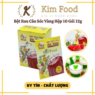 Bột rau câu sóc vàng hộp 10 gói 12g, bột làm thạch rau câu giòn/dẻo