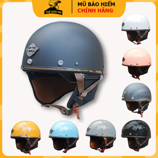 Nón bảo hiểm nửa đầu Napoli PUG Harley chính hãng bảo hành 12 tháng tặng kèm ốp da,mũ bảo hiểm phi công cao cấp Napoli