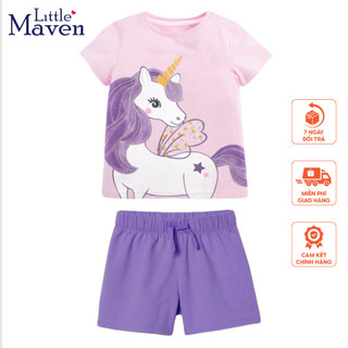 Bộ thun hè tím pony Little Maven thời trang trẻ em từ 2-7 tuổi LM2Y0101