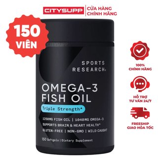 Viên Dầu Cá SR Omega-3 Fish Oil Triple Strength, Sports Research