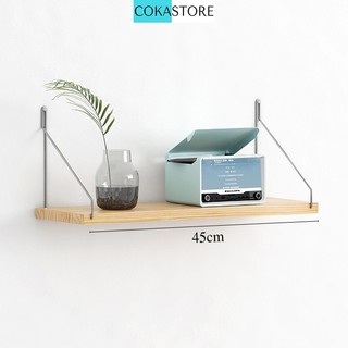 Kệ Gỗ Treo Tường COKASTORE Trang Trí Thanh Ngang Không Cần Khoan Kích Thước 45x15cm Nhiều Màu Sắc Tặng Kèm Phụ Kện