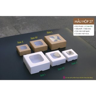 50 cái - Hộp giấy siêu mini và mini đựng quà tặng nhỏ có mặt kính - Hộp số 27