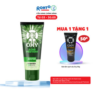 Sữa rửa mặt cho nam Oxy sạch sâu ngừa mụn, dạng gel Oxy Acne Prevent 100g