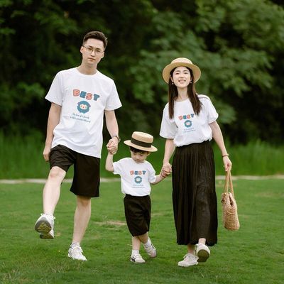 Áo thun gia đình 3,4,5 in hình dễ thương chất liệu thun cotton Loza G0151