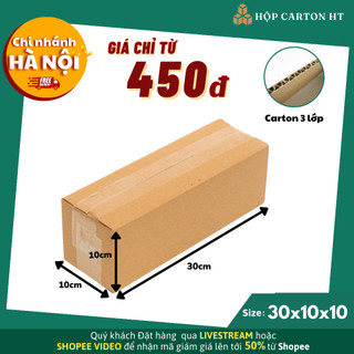 30x10x10 combo 10 hôp carton, thùng giấy cod gói hàng, hộp bìa carton đóng hàng giá rẻ
