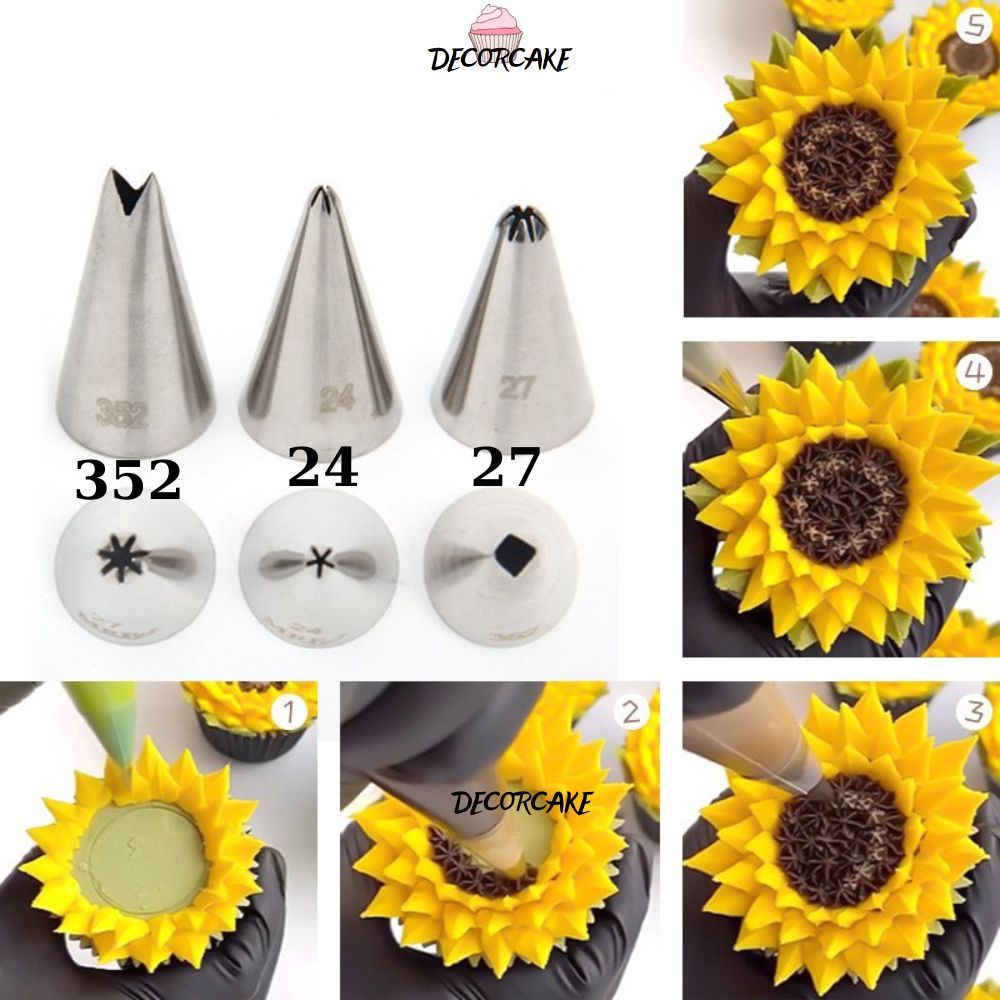 Bộ 3 đui bắt hoa hướng dương (đui lá 352, đui sò nhí 24, đuôi sò 27), đuôi bắt hoa, chui bắt kem tra