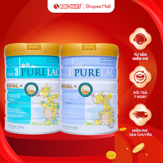 Sữa bột purelac số 1 2 3 phát triển toàn diện nhập khẩu chính hãng dành cho bé 6-12 tháng 800g - bibomart
