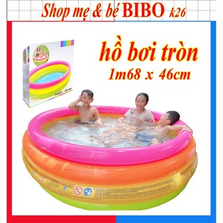 Hồ bơi hình tròn màu cầu vồng, hồ bơi cho bé