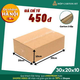 30x20x10 COMBO 20 Hộp carton đóng hàng, thùng giấy cod gói hàng, hộp bìa carton đóng hàng giá rẻ