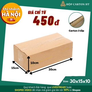 30x15x10 COMBO 20 Hộp carton đóng hàng đựng giày dép, phụ kiện đồ gia dụng giá rẻ - Hộp Carton HT