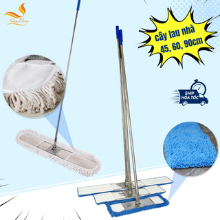 Cây lau nhà siêu sạch, sợi san hô lau ẩm, lau khô công nghiệp, 45cm-60cm-90cm loại đẹp