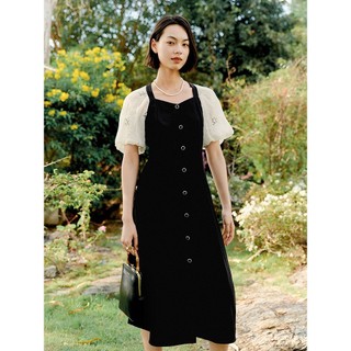Z297 Váy cổ vuông dáng dài