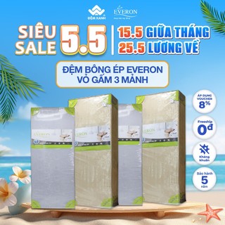 Đệm bông ép Everon vỏ gấm 3 mảnh