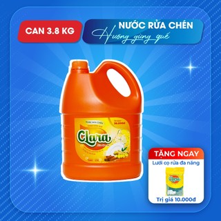 Nước rửa chén bát Clara tinh chất hương gừng quế can 3,8kg