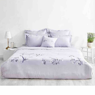 Drap ga chun chần everon est 21031 màu ghi nhạt sáng bóng vải tencel mềm mát