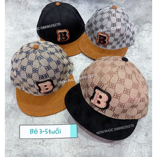 Mũ hiphop,snapback vải dệt chữ b cho bé trai,gái