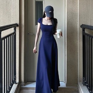 đầm maxi dáng dài cổ vuông dễ thương 0075