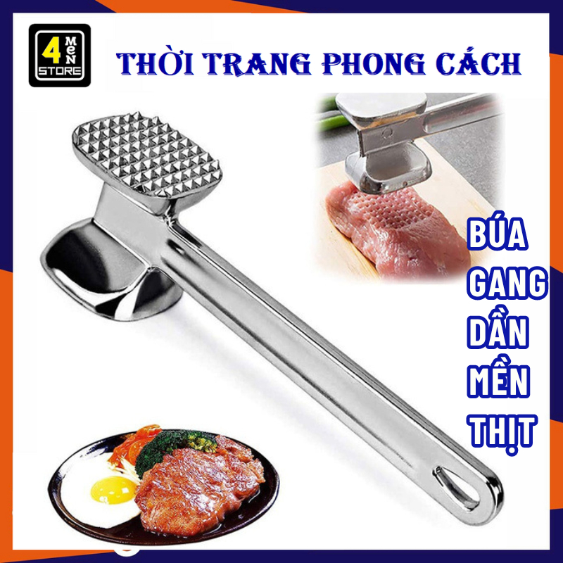 Búa Gang Đâm Thịt, Đập Đá 2 Đầu Tiện Lợi - Dụng Cụ Xăm Dằm Đập Làm Mềm Thịt Bò, Thịt Lợn Đa Năng