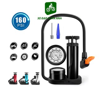 Bơm xe đạp xe máy bằng chân 1 ống có đồng hồ