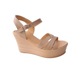 Giày xăng đan nữ đế xuồng da bò thật cao cấp VI VI .Đế cao 9.5 cm trước mũi cao 4 cm êm nhẹ cao cấp 