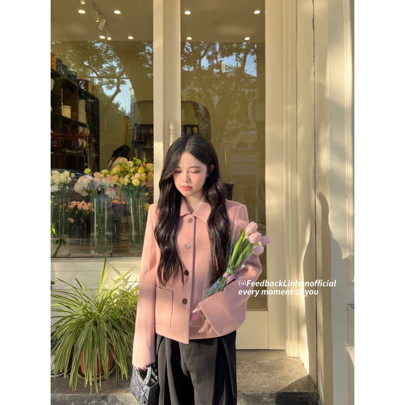 (Pass new) ÁO DẠ CỔ BẺ I MISS LINENE